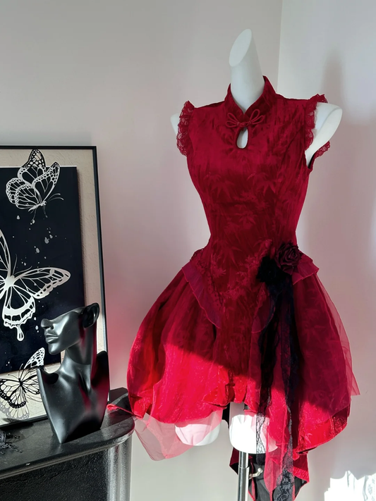 Beautiful Red Sleeveless Short A Line Birthday Party Dress Formal Homecoming Dress cc3223