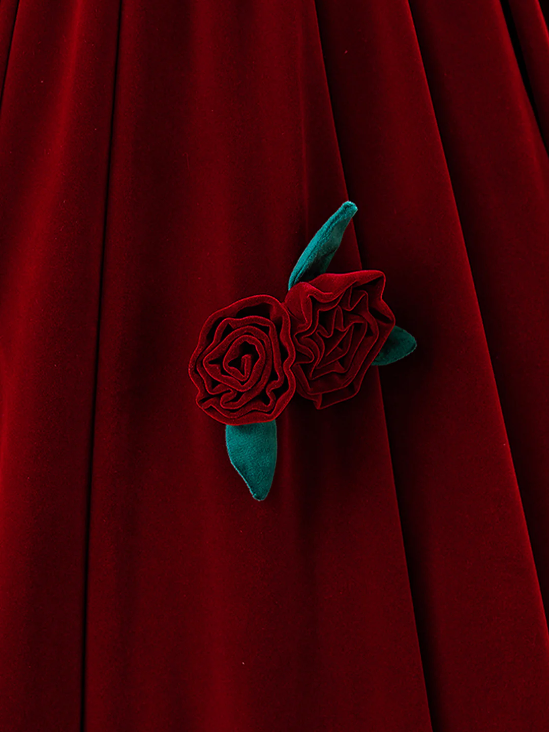 Charming Red Velvet A Line Rose Flowers Ball Gown Sweet 16 Dress Quinceanera Dress cc2061