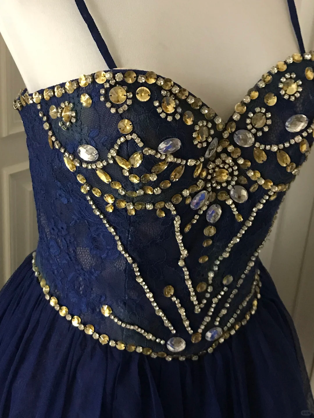 Vintage Navy Blue Lace Beaded A Line Homecoming Dress Short Party Dress cc3180