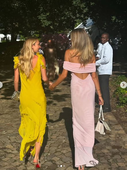 Pink Off The Shoulder Chiffon Slit Party Dress Evening Dress cc2702