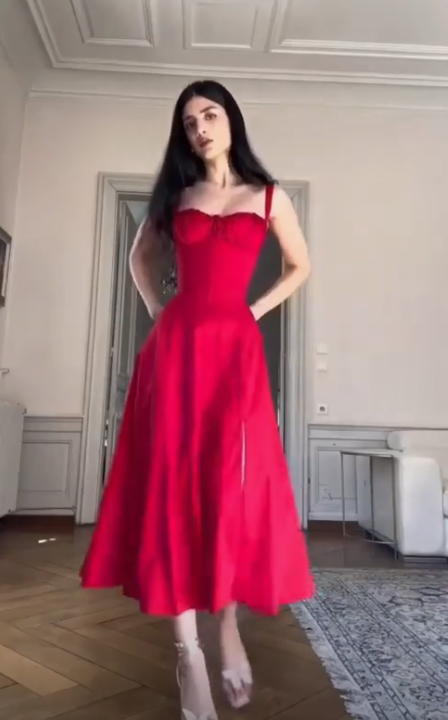 Cute A Line Satin Party Dress Navy Blue Slit Prom Evening Dress cc2202