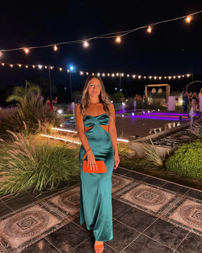 Vintage Green Sheath Side Slit Long Prom Dress Party Evening Dress  cc2032
