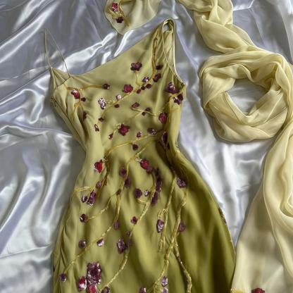 Gorgeous Chiffon Appliques Evening Dress ,One Shoulder Long Prom Dress cc2470