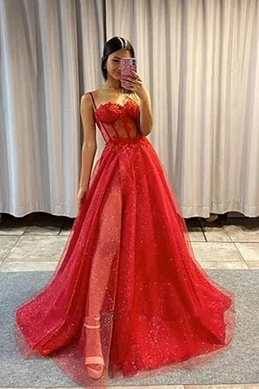 Cute tulle long A line prom dress evening dress  Burgundy Long Formal Graduation Dresses C1276