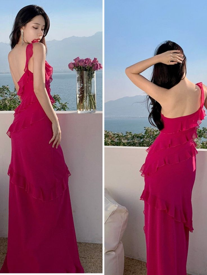 Elegant One Shoulder Sheath Evening Dress,Gala Dress cc756