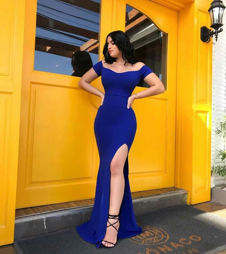 Off Shoulder High Slit Plus Size Evening Dress Wedding Bridesmaid Long Elegant Dress cc637