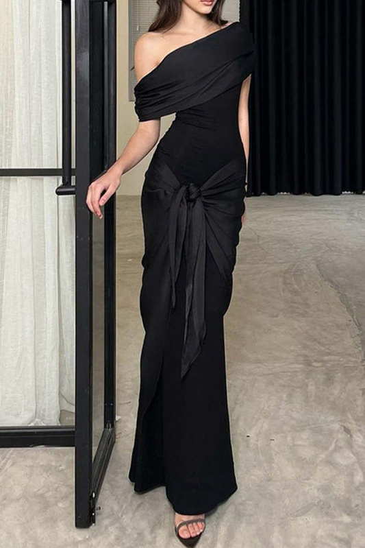 Fashion Black Off The Shoulder Prom Dress Sexy Party Evening Gown  cc2208