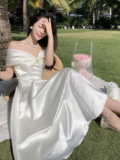 Off The Shoulder A-line Party Dress,Classy Cocktail Dress cc1094