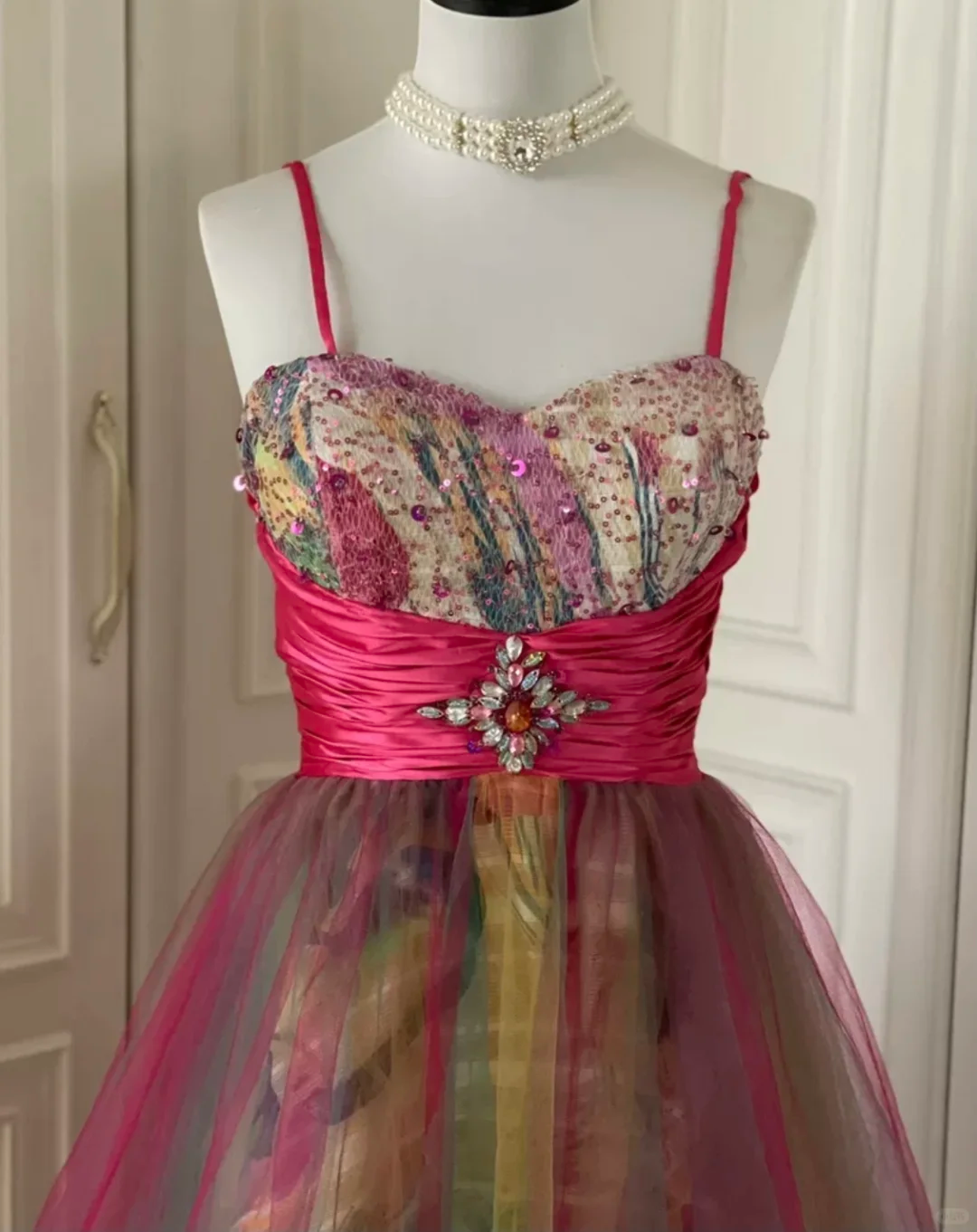 Unique Spaghetti Straps Tulle Sequin A Line Homecoming Dress Mini Party Dress cc3177