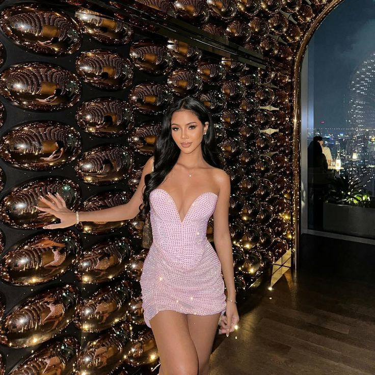 Gorgeous Pink Satin Beaded Sheath Short Birthday Outfits Sexy Homecoming Dress Cocktail Dress cc3185