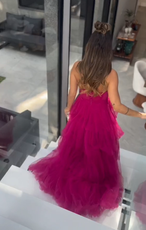 Sweetheart Neckline A-line Tulle Prom Dress,Formal Dress cc536