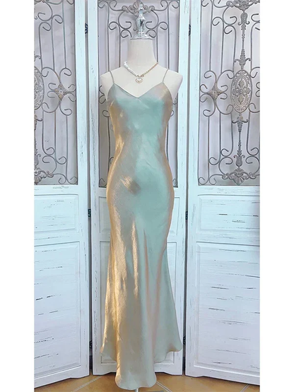 Fashion Mermaid Spaghetti Straps Long Prom Dress,V Neck Party Evening Dress cc2532