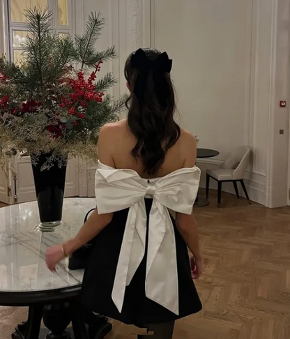 Unique Off The Shoulder A Line Homecoming Dress,Black Short Prom Dress cc2944