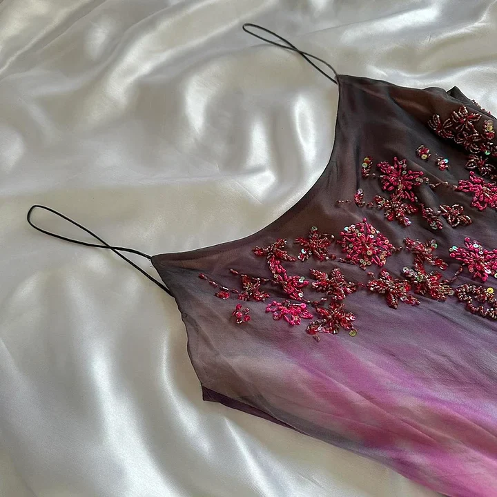 Luxury Chiffon Beaded Mermaid Evening Dress,Spaghetti Straps Party Prom Dress cc2692