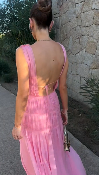 Sexy Deep V Neck Backless Evening Dress A Line Chiffon Party Prom Dress cc2326