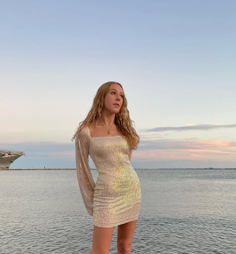 Puff Long Sleeve Mini Party Dress Sequin Homeocming Dress cc20