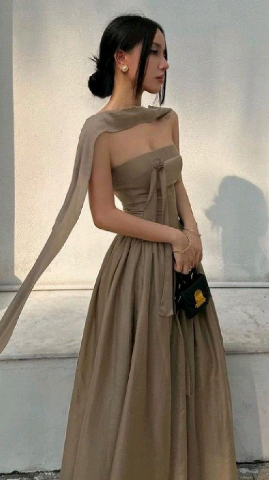 Simple Strapless Wedding Guest Dress Prom Dresses Birthday Outfit cc1930