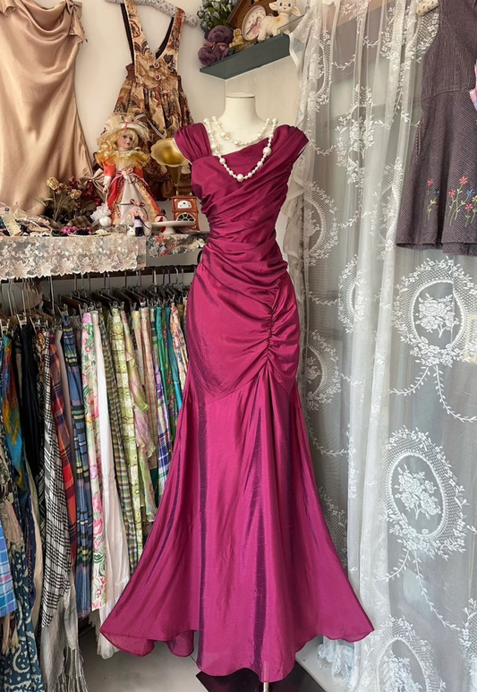 Classy Satin Mermaid Prom Evening Dress,Long Party Gown cc2603