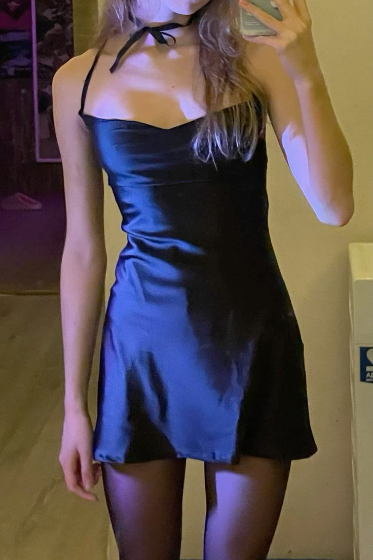 Sexy Navy Blue Halter Satin A Line Short Cocktail Dress 6th Grade Homecoming Dress cc3420