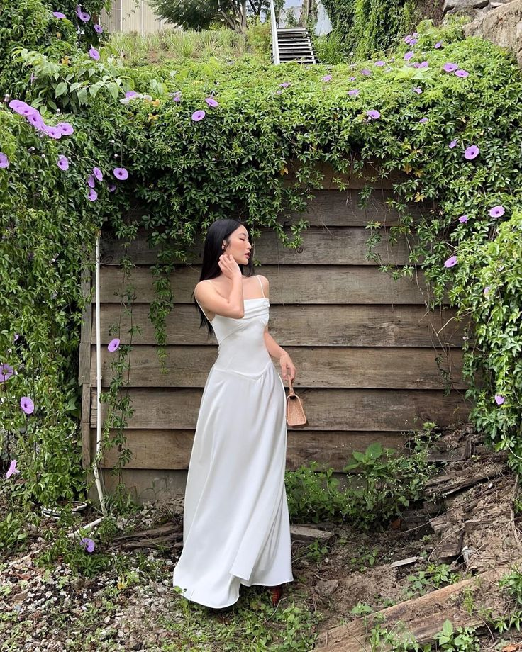 Simple White Satin Spaghetti Straps A Line Party Dress Elegant Prom Dress Evening Gown cc1890