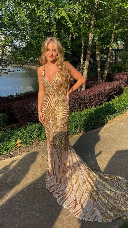 Vintage Mermaid Long Prom Dress Party Evening Dress cc1966