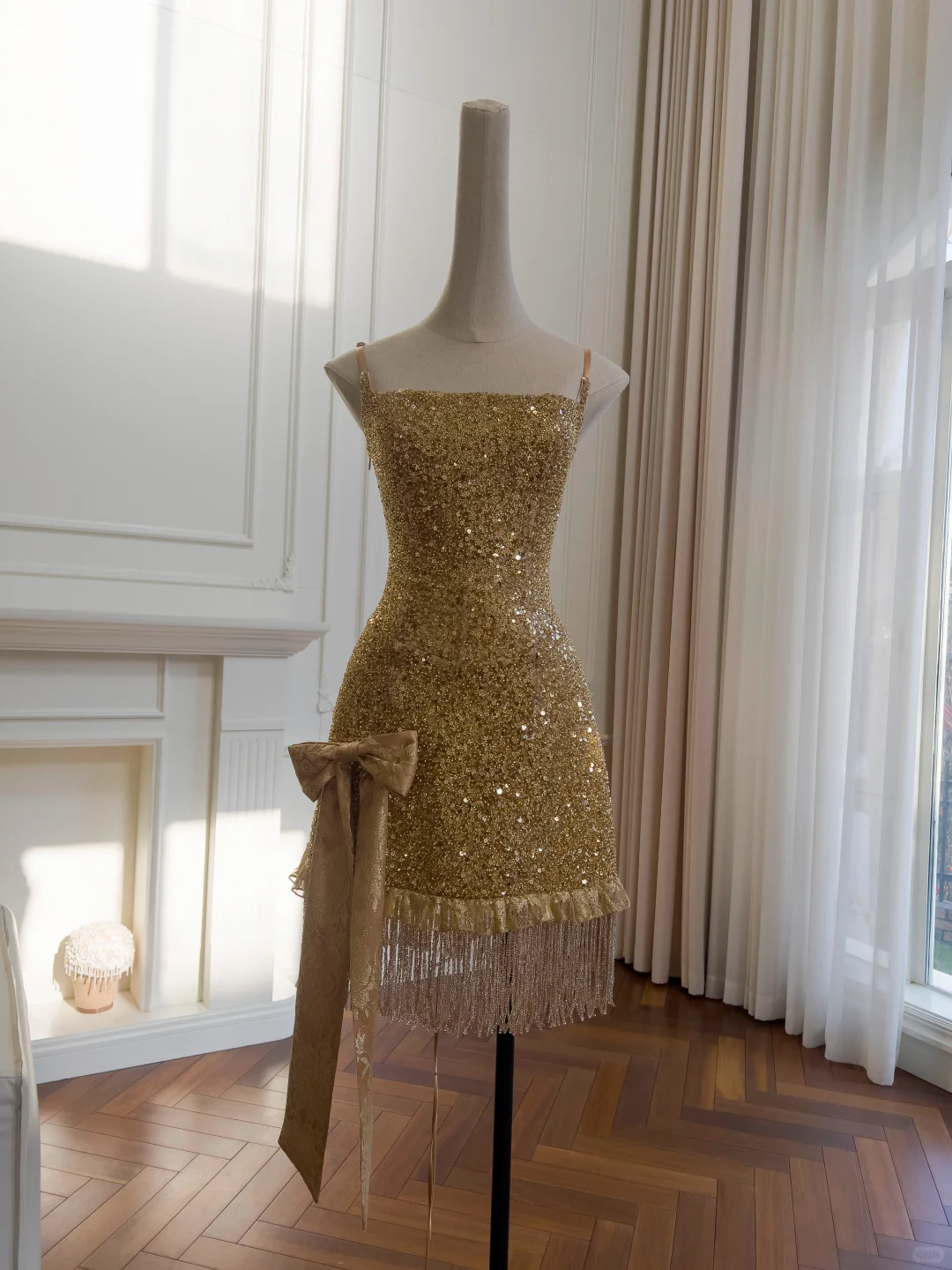 Sparkly Gold Sequin Sheath Cocktail Dress Short Graduation Homecoming Dress cc3169