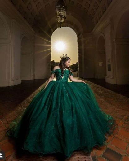 Emerald Green Quinceanera Dresses Sweet 16 Dress Charming Birthday Dress  cc221