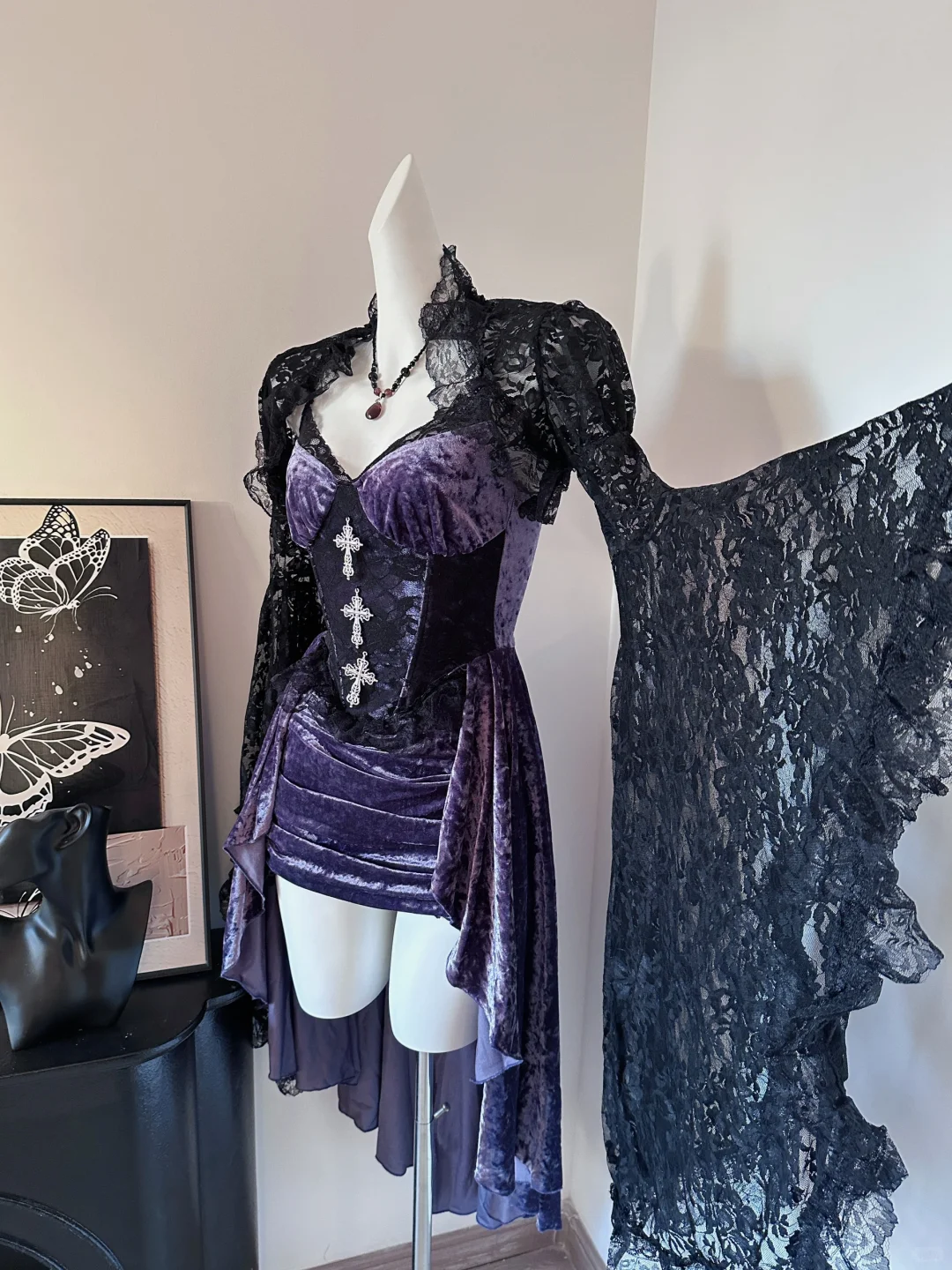 Sexy Purple Spaghetti Straps Velvet Short Birthday Party Dress Formal Homecoming Dress cc3230