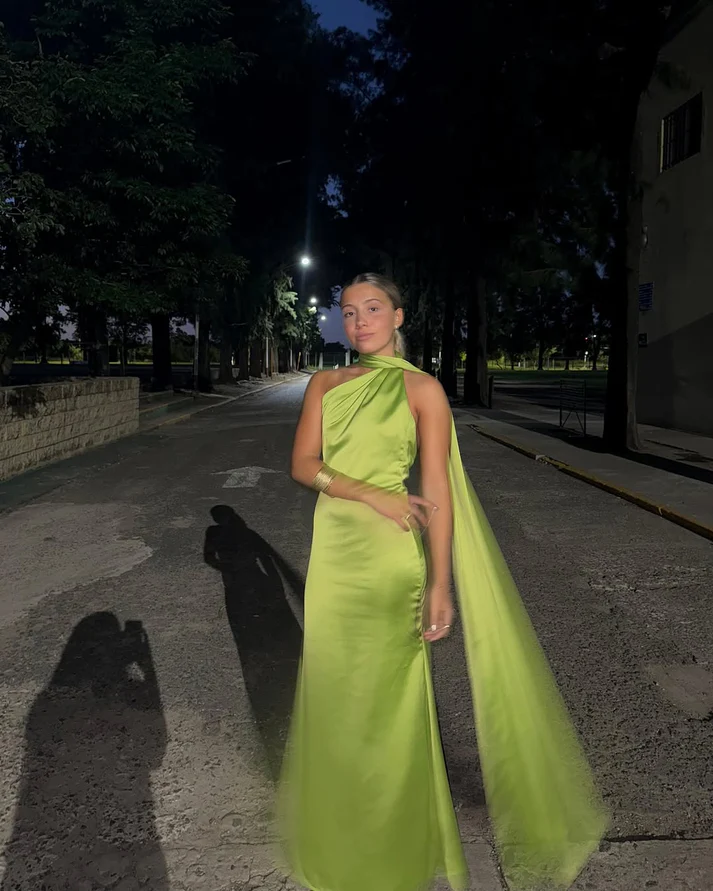 Sexy Green Mermaid Long Prom Dress Satin Formal Party Dress cc2295