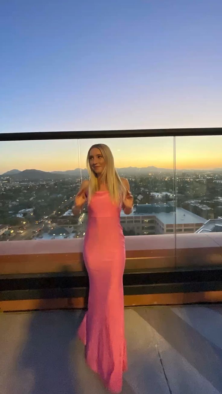 Pink Sexy Backless Evening Dress Mermaid Party Prom Dress With Ruffles cc2226