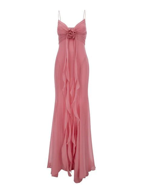 Sweet Pink Chiffon Mermaid Prom Dress,Long Party Evening Dress cc2949
