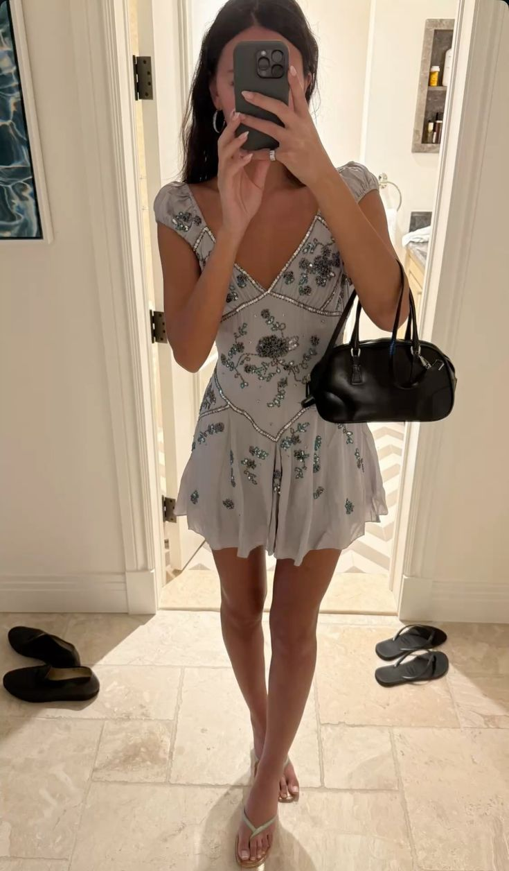 Pretty V Neck Blue Chiffon A Line Formal 8th Grade Homecoming Dress Birthday Outfits cc3376