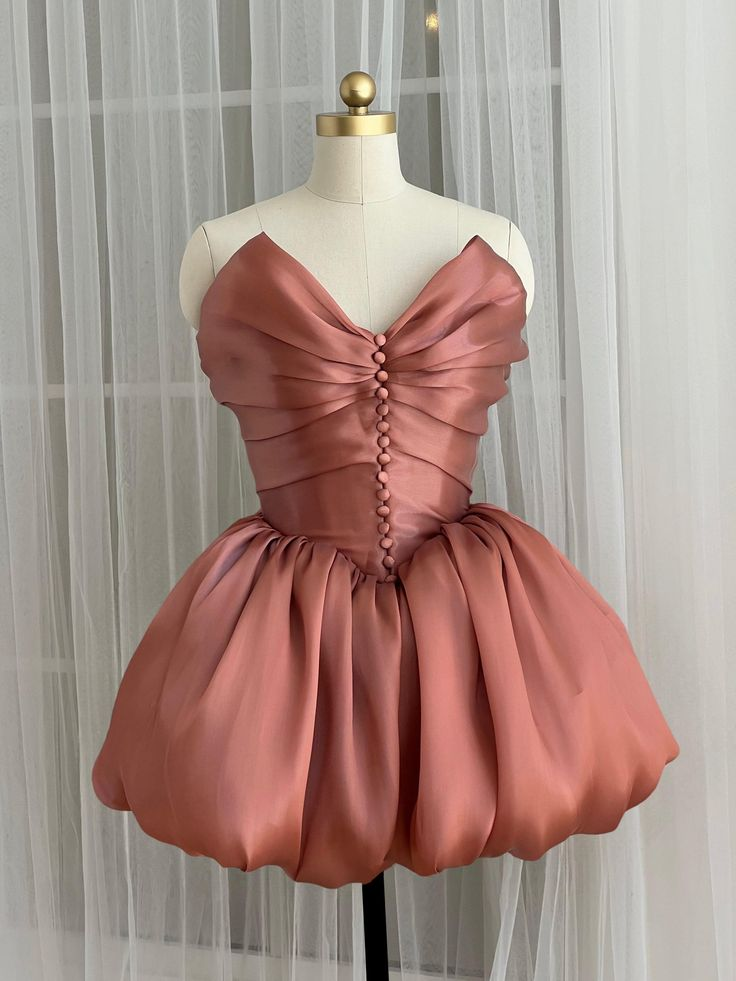 Sweet Blush Pink V Neck Organza A Line Short 16th Birthday Outfits Homecoming Dress cc3450