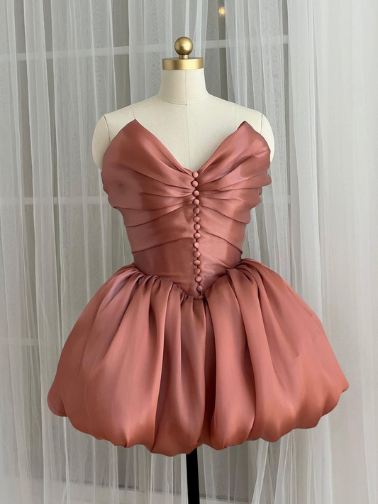 Sweet Blush Pink V Neck Organza A Line Short 16th Birthday Outfits Homecoming Dress cc3450
