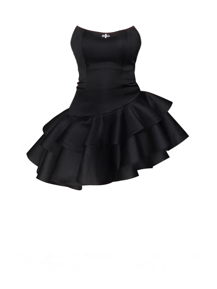 Sexy Black Irregular Puffy Short Homecoming Dress cc3052