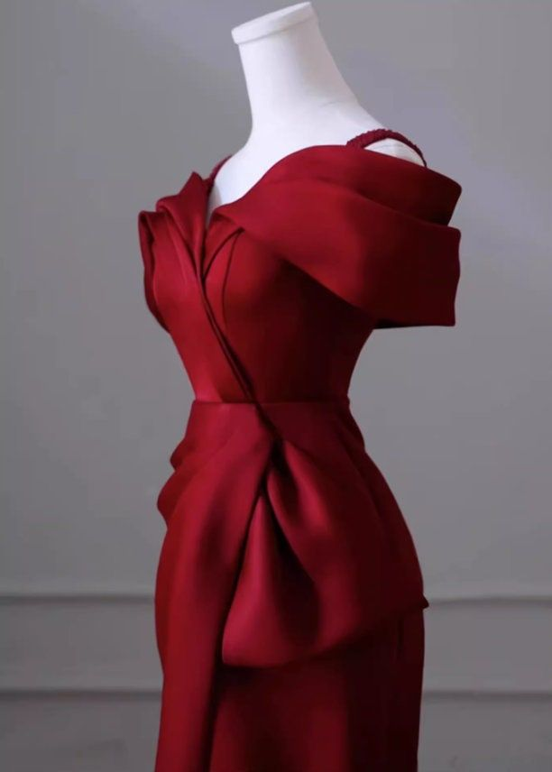 Elegant Red Evening Dress Women's Dress High-end Elegant Dress cc1151