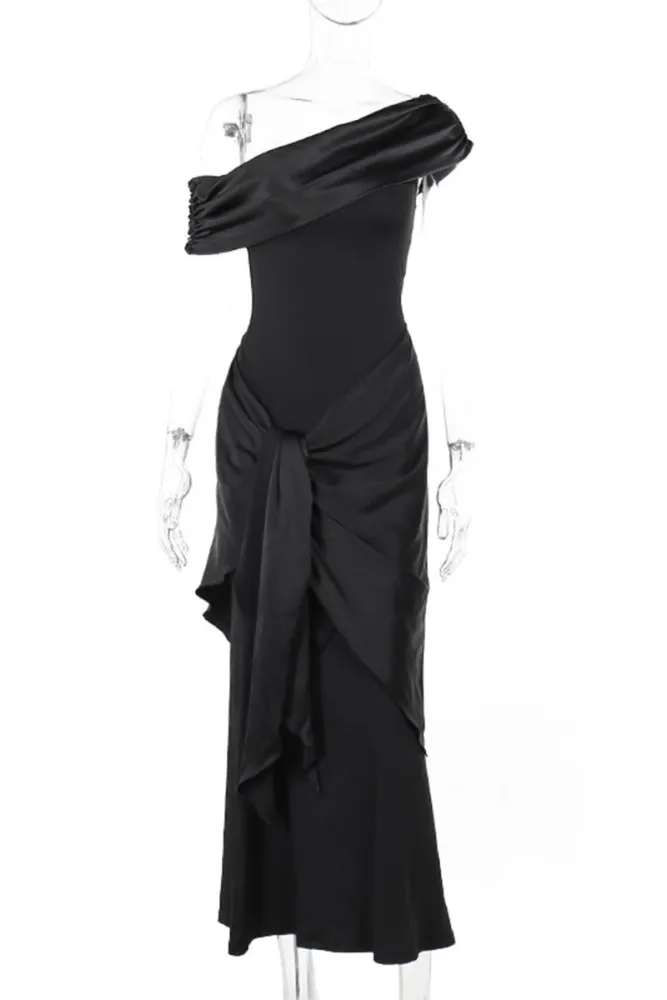Fashion Black Off The Shoulder Prom Dress Sexy Party Evening Gown  cc2208