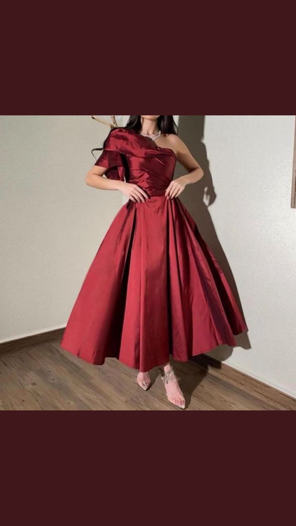 Chic One Shoulder A-line Evening Dress cc927