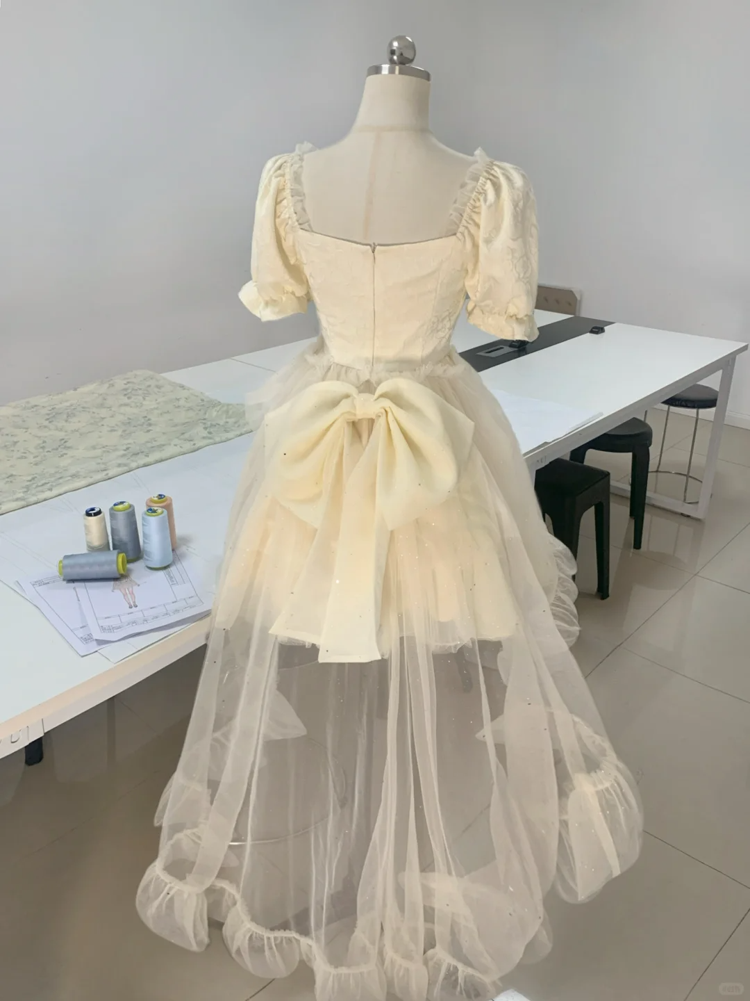 Elegant Beige Tulle Sequin A Line Birthday Outfits Formal Homecoming Dress cc3350