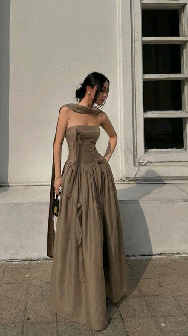 Simple Strapless Wedding Guest Dress Prom Dresses Birthday Outfit cc1930