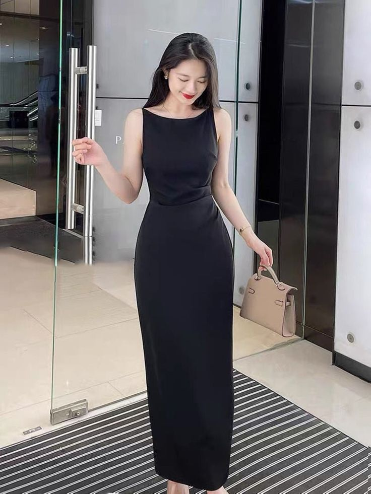 Black Boat Neck Satin Dress,Bodycon Long Prom Dress,Beautiful Satin Dress cc572