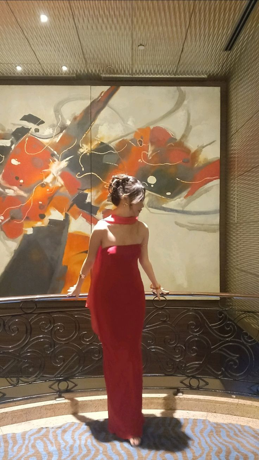 Charming Red Strapless Sheath Party Dress Formal Prom Evening Dress cc1900