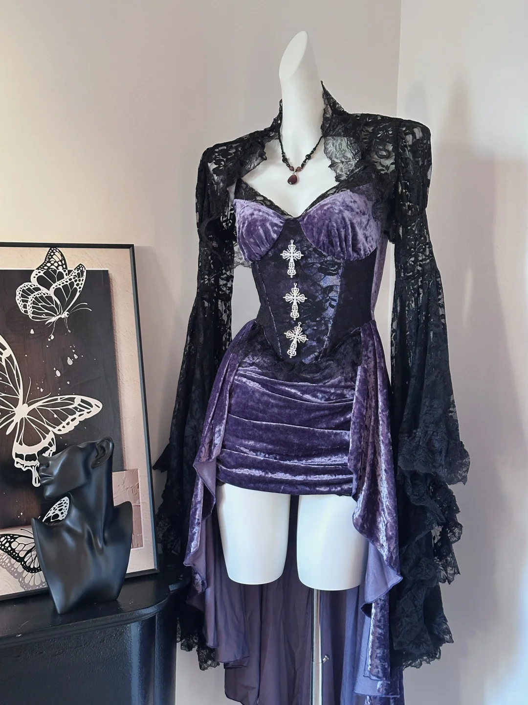 Sexy Purple Spaghetti Straps Velvet Short Birthday Party Dress Formal Homecoming Dress cc3230