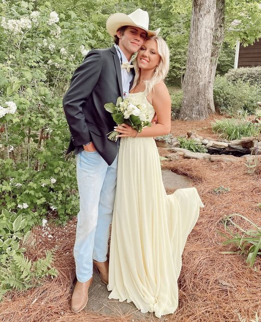 Simple Light Yellow Prom Dress,Yellow Senior Prom Gown cc1239