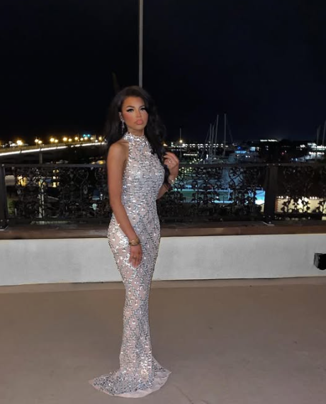 Unique Silver Halter Mermaid Evening Dress Long Party Gown cc2739