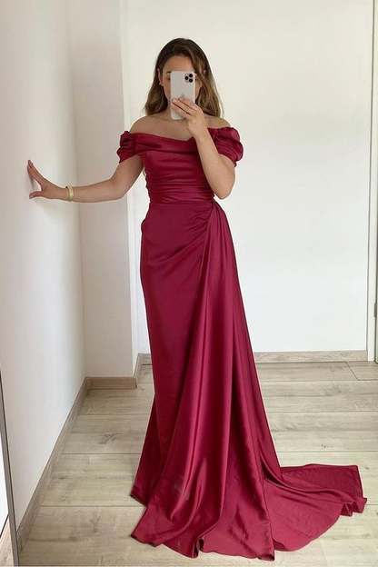 Strapless Off-The-Shoulder Mermaid Prom Dress With Ruffles cc928