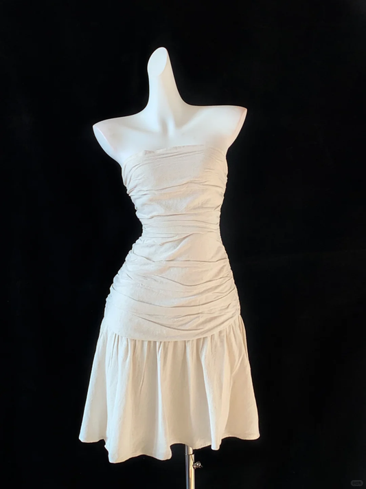 Light Champagne Satin A Line Homecoming Dress Cocktail Dress cc3078