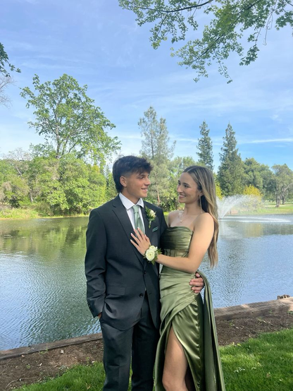 Green Strapless Slit Evening Dress Sexy Long Prom Dress cc1917