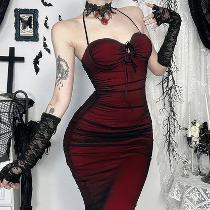 Vintage Halter Sheath Long Party Dress Formal Evening Dress cc3233