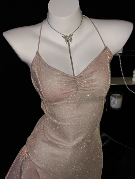 Simple Pink Spaghetti Straps Ruffles Short Homecoming Dress Cocktail Dress cc3280